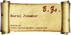 Borsi Zsombor névjegykártya